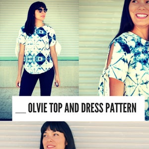 The Olvie Top and Dress PDF printable sewing pattern and sewing tutorial. Download the fully graded pattern in sizes 4 to 22 image 2