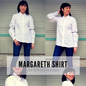 The Margareth Shirt PDF printable sewing pattern and step by step sewing tutorial image 4