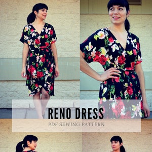The Reno Dress PDF sewing pattern and step by step sewing tutorial for women