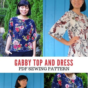 Gabby Top and Dress PDF Sewing Pattern and Tutorial - Etsy