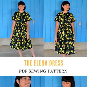 The Elena Dress PDF Sewing Pattern, Printable Dress Pattern, Pdf Woven