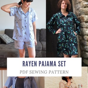 The Rayen Pajama PDF Sewing Pattern and Tutorial for Women - Etsy