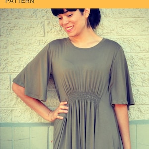 The Silva Top and Dress PDF sewing pattern and tutorial for women.  Knit dress and top pattern available in sizes 4 to 22.