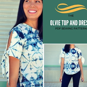 The Olvie Top and Dress PDF printable sewing pattern and sewing tutorial. Download the fully graded pattern in sizes 4 to 22 image 3