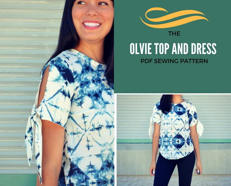 The Olvie Top and Dress PDF printable sewing pattern and sewing tutorial. Download the fully graded pattern in sizes 4 to 22 image 3