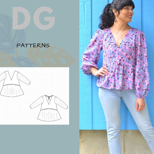 The Chelsea Top PDF Sewing Pattern and Sewing Tutorial - Etsy Canada