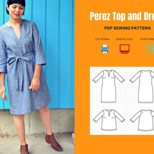 Perez Dress for WOMEN PDF Sewing Pattern and Sewing Tutorial - Etsy
