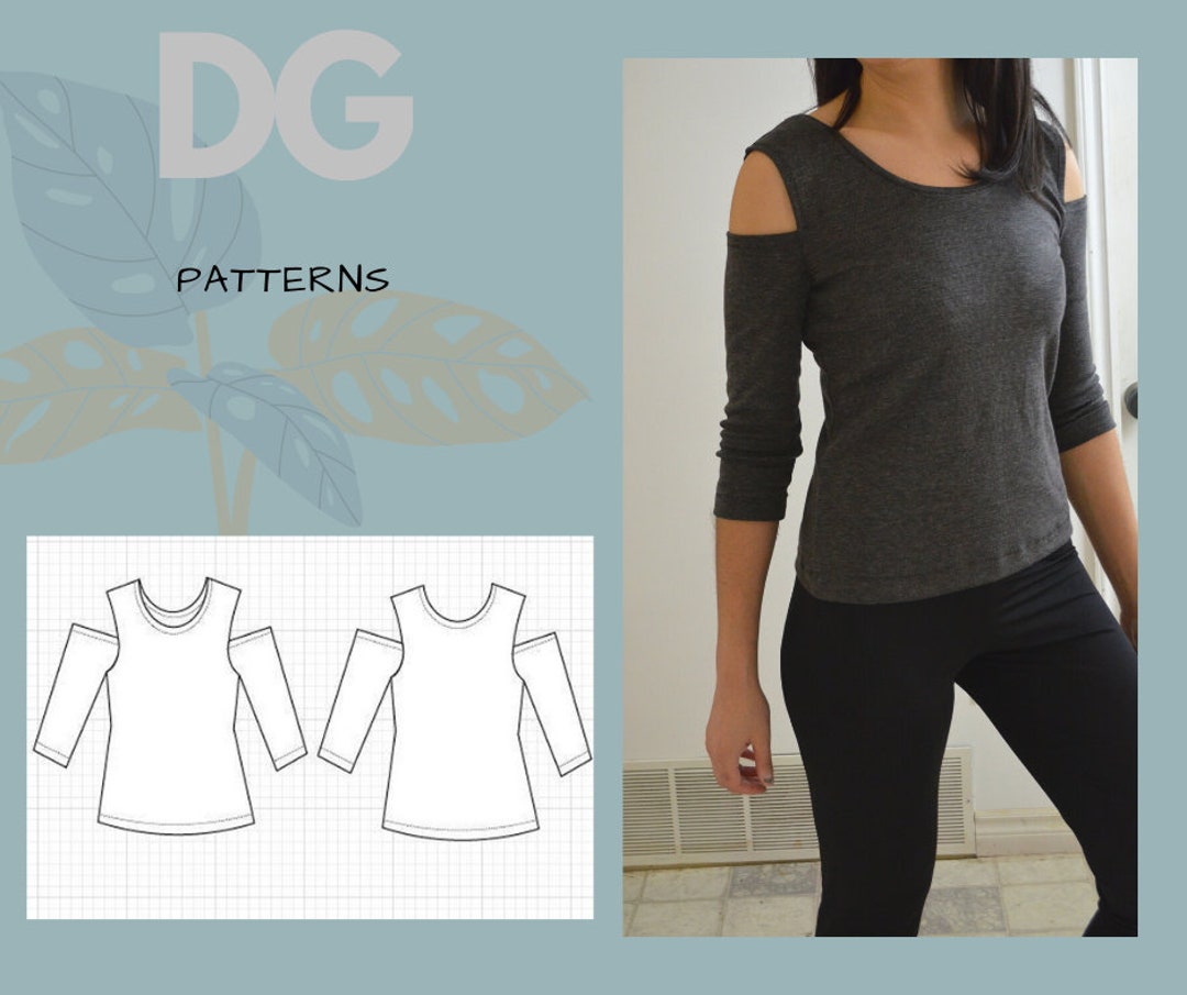 The Cold Shoulder Knit Top PDF Printable Sewing Pattern and Sewing