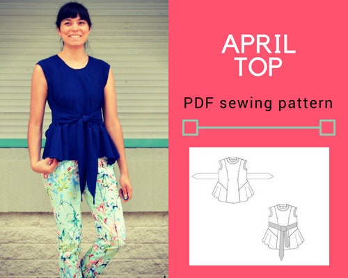 APRIL Top and Blouse PDF Printable Sewing Pattern and Sewing - Etsy Canada