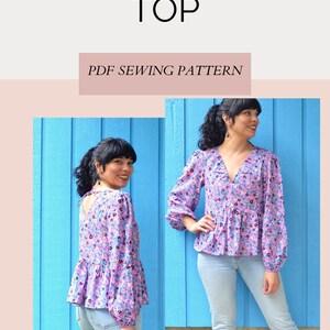 Venice Peplum Top for WOMEN PDF Sewing Pattern and Sewing Tutorial ...