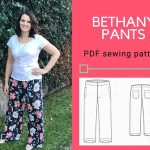 The Bethany Pants PDF Sewing Pattern and Tutorial for Women. Printable ...