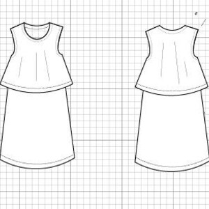 Louise Dress PDF sewing pattern & sewing tutorial for women. The printable sewing pattern includes a step by step sewing tutorial, plus size image 7