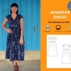 Jennifer Dress PDF Sewing Pattern and Sewing Tutorial | Etsy