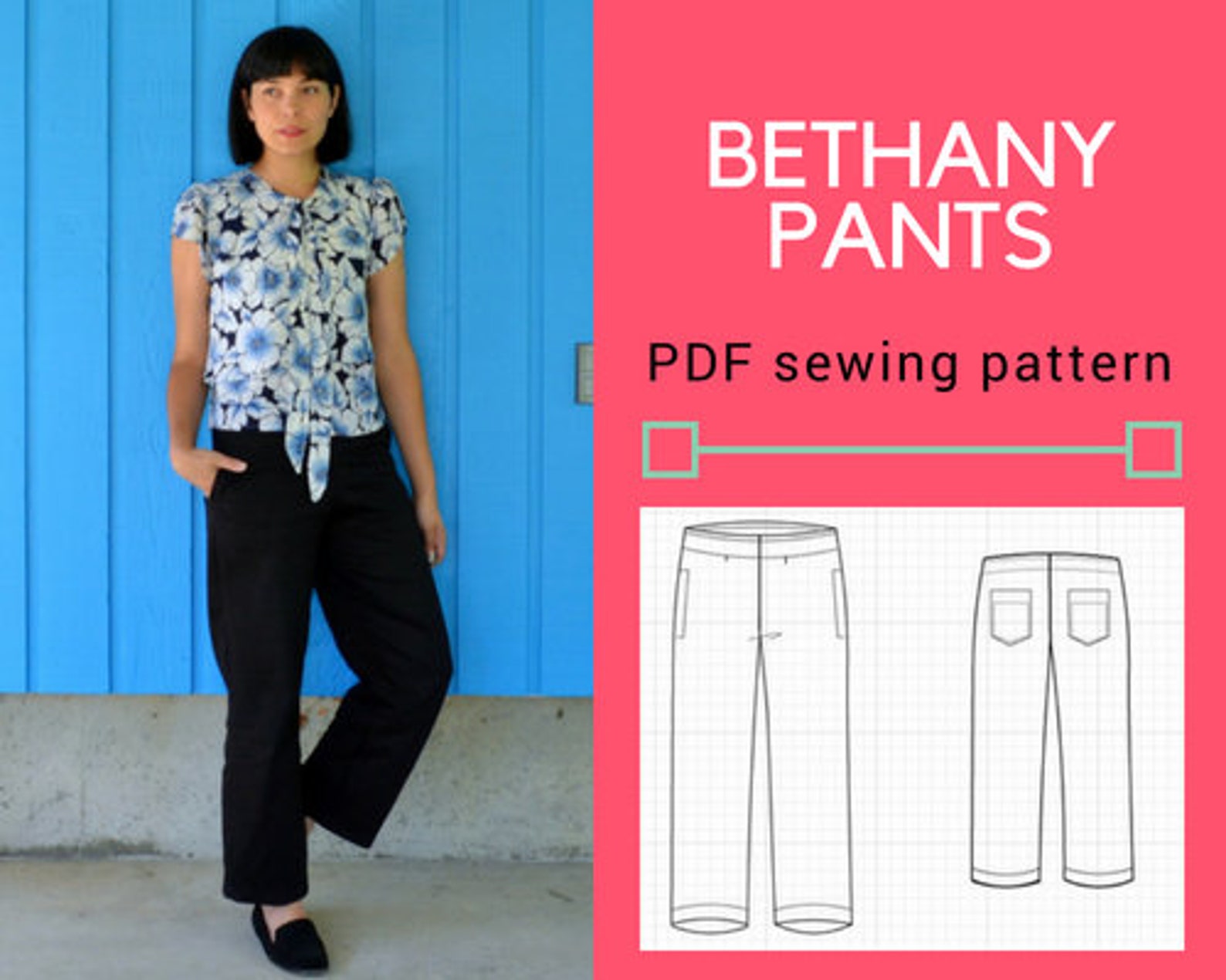The Bethany Pants PDF Sewing Pattern and Tutorial for Women. - Etsy