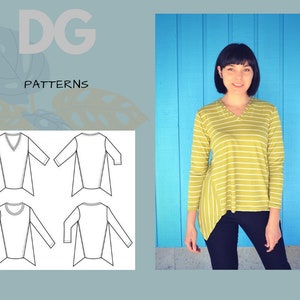 Debbie Knit Top PDF Sewing Pattern and Printable Sewing - Etsy