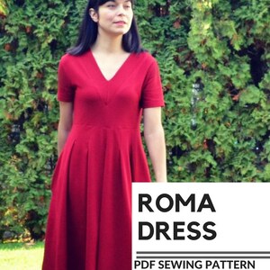 The Roma Dress PDF sewing pattern and Tutorial: This pattern comes with a 4 to 22 sizes and a step by step sewing tutorial. Plus sew patte image 7