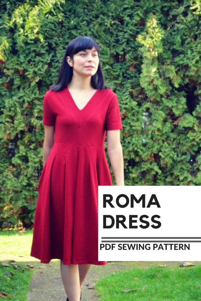 The Roma Dress PDF sewing pattern and Tutorial: This pattern comes with a 4 to 22 sizes and a step by step sewing tutorial. Plus sew patte image 7