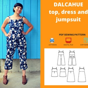 Dalcahue Dress, top and  Jumpsuit For WOMEN PDF sewing pattern and sewing tutorial