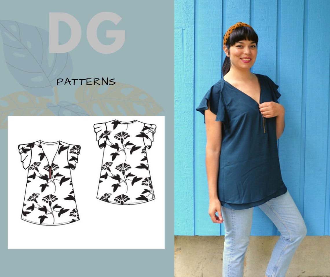 Josefina Top PDF Sewing Pattern and Printable Sewing Tutorial - Etsy