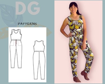 Caroline Jumpsuit For WOMEN PDF sewing pattern and sewing tutorial