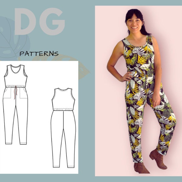 Caroline Jumpsuit For WOMEN PDF sewing pattern and sewing tutorial