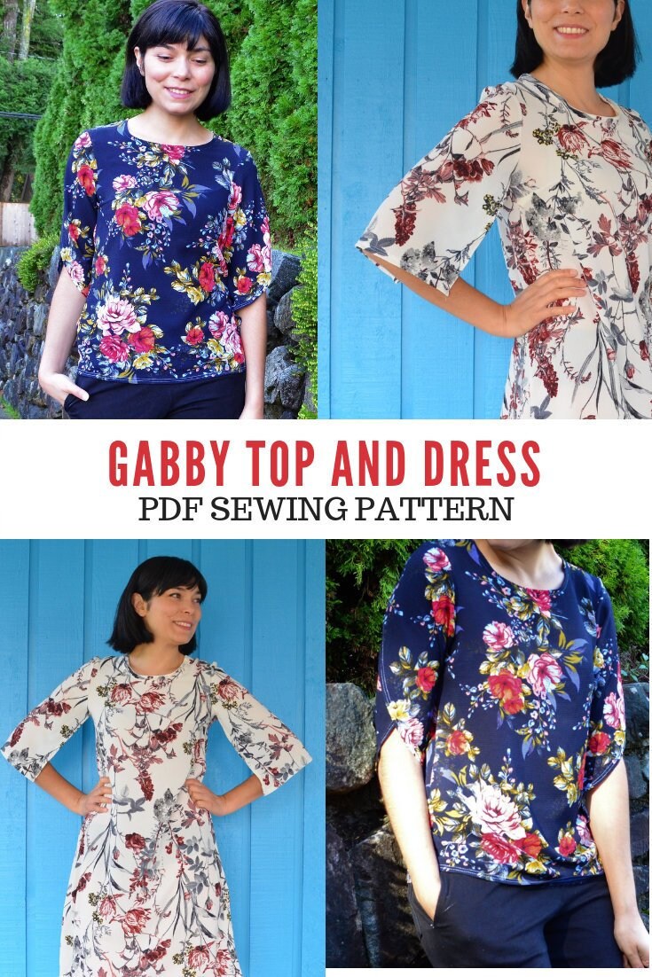 Gabby Top and Dress PDF Sewing Pattern and Tutorial - Etsy Australia