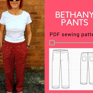 The Bethany Pants PDF Sewing Pattern and Tutorial for Women. Printable ...