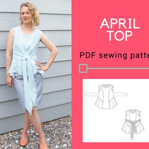 APRIL Top and Blouse PDF Printable Sewing Pattern and Sewing - Etsy