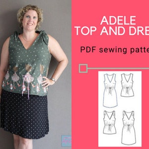 The Adele Top and Dress PDF sewing pattern and tutorial