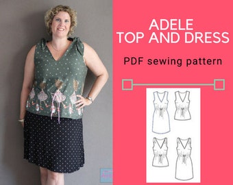 The Adele Top and Dress PDF sewing pattern and tutorial