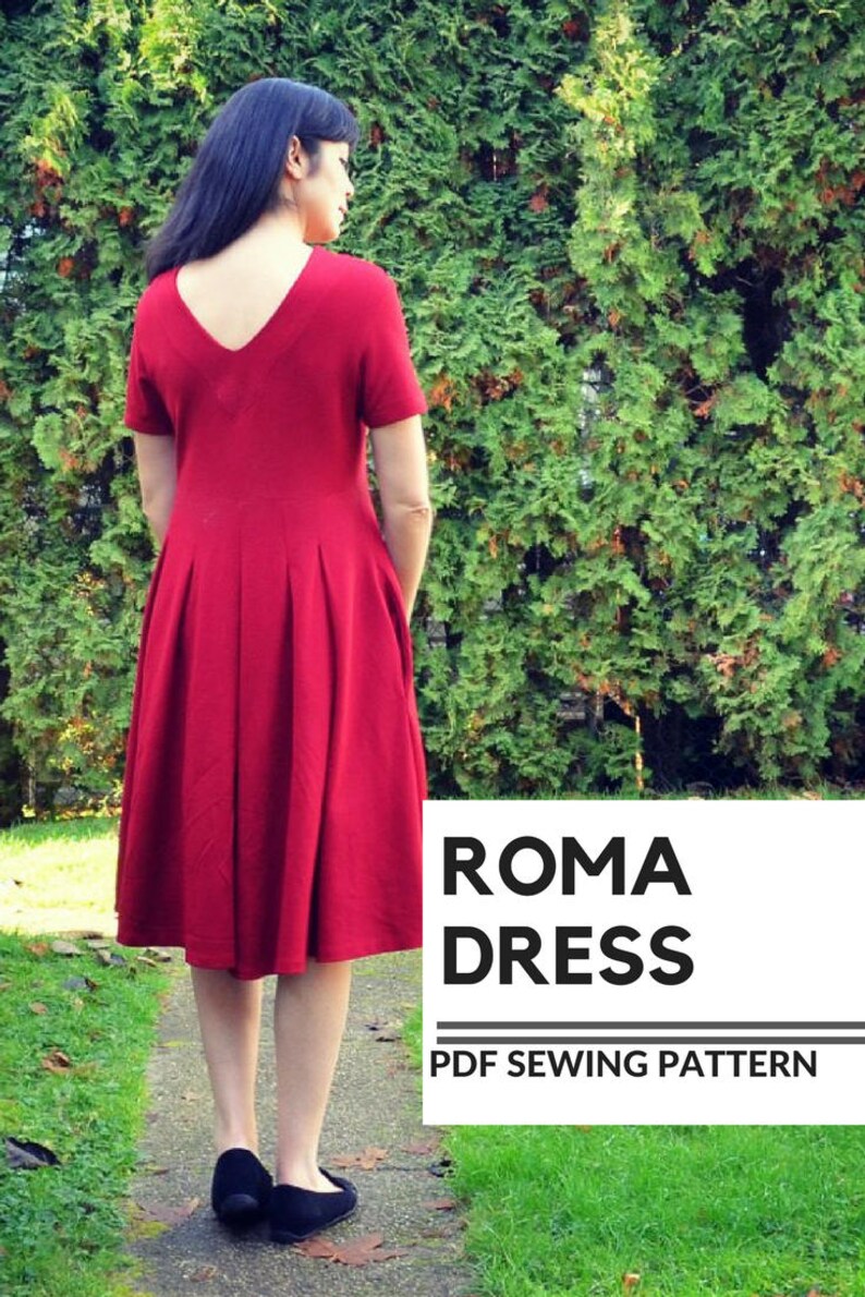 The Roma Dress PDF sewing pattern and Tutorial: This pattern comes with a 4 to 22 sizes and a step by step sewing tutorial. Plus sew patte image 5