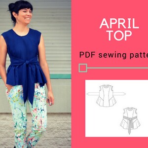 APRIL Top and Blouse PDF Printable Sewing Pattern and Sewing Tutorial ...