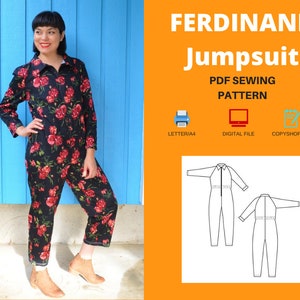 Ferdinand Jumpsuit For WOMEN PDF sewing pattern and sewing tutorial