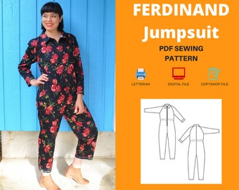 Ferdinand Jumpsuit For WOMEN PDF sewing pattern and sewing tutorial