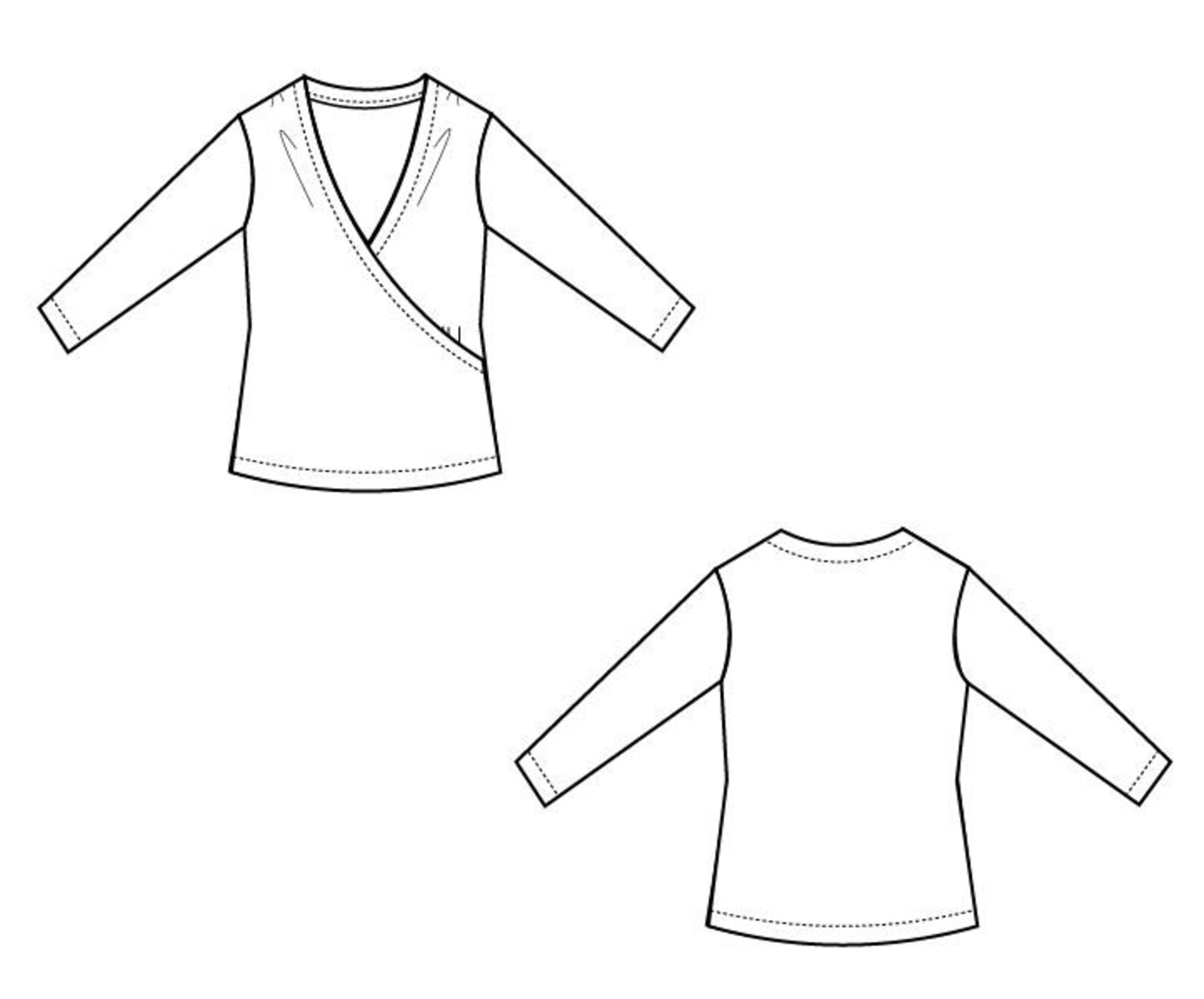 Wrap Top for WOMEN PDF Sewing Pattern and Sewing Tutorial Etsy