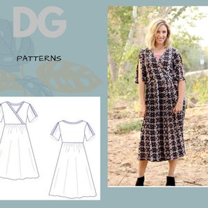 Clare Dress Pattern: A Wrap Dress With Gathered Skirt and - Etsy