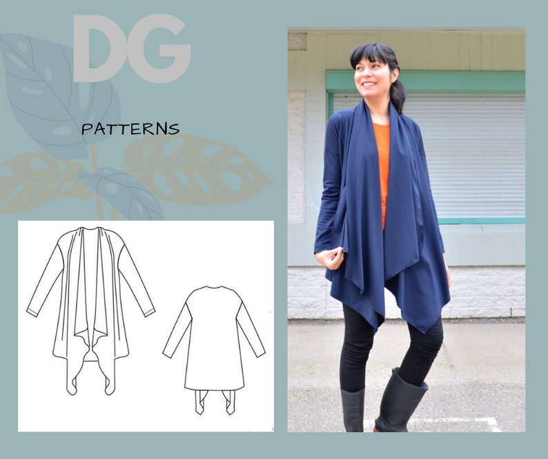 The Grace Cardigan PDF sewing pattern and Printable sewing tutorial with sizes included from 4 to 22 image 1