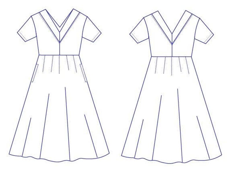 The Roma Dress PDF sewing pattern and Tutorial: This pattern comes with a 4 to 22 sizes and a step by step sewing tutorial. Plus sew patte image 8