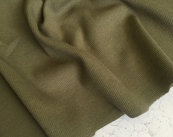 Organic cotton waffle stretch 2X2 RIB in Olive