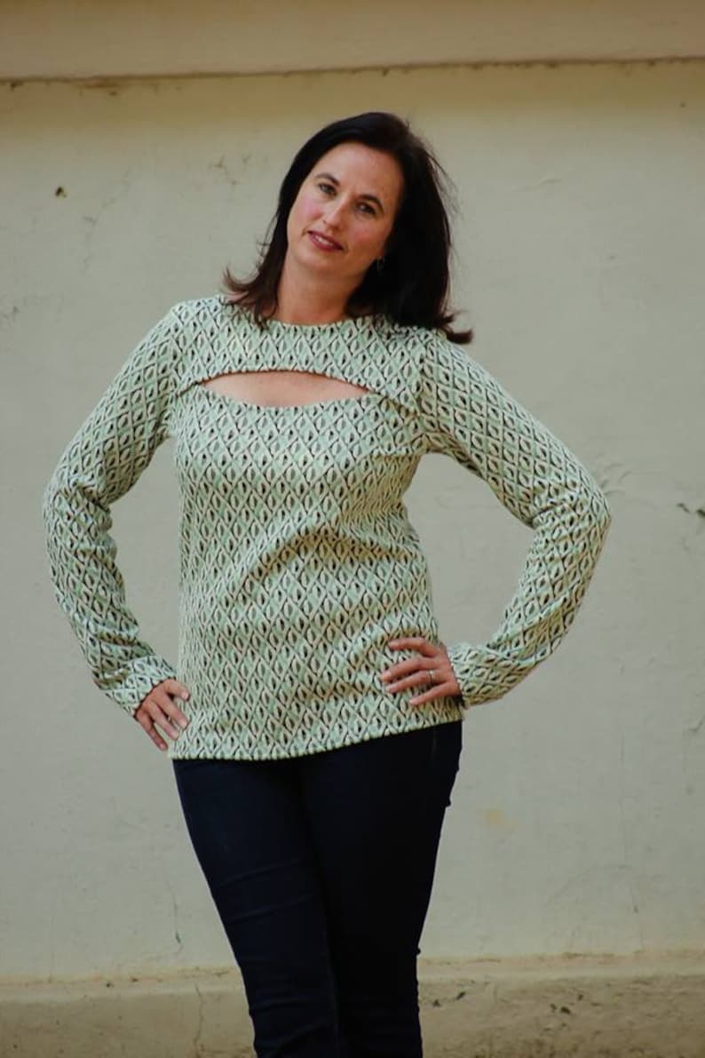 CUTOUT Top Printable PDF Sewing Pattern For Women Easy Etsy France