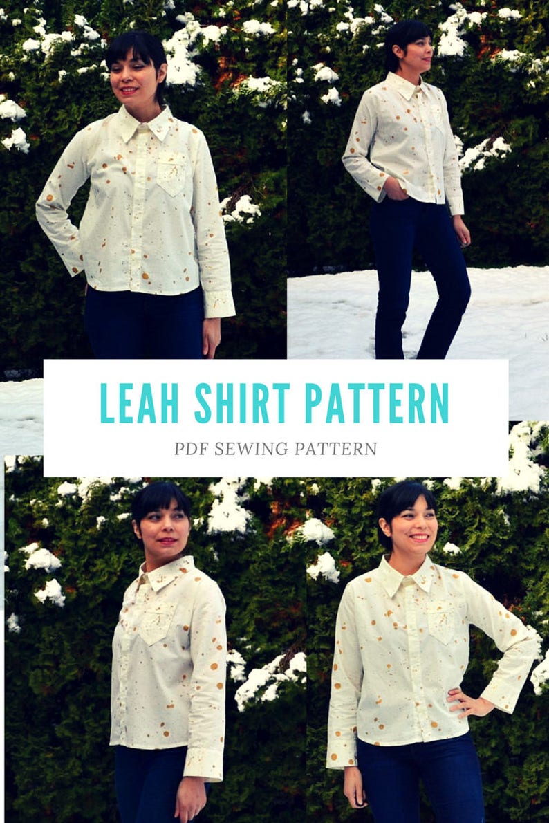 The Leah Shirt PDF sewing pattern and Sewing tutorial: sizes available from 4 to 22 and it comes with a fully illustrated sewing turorial image 2