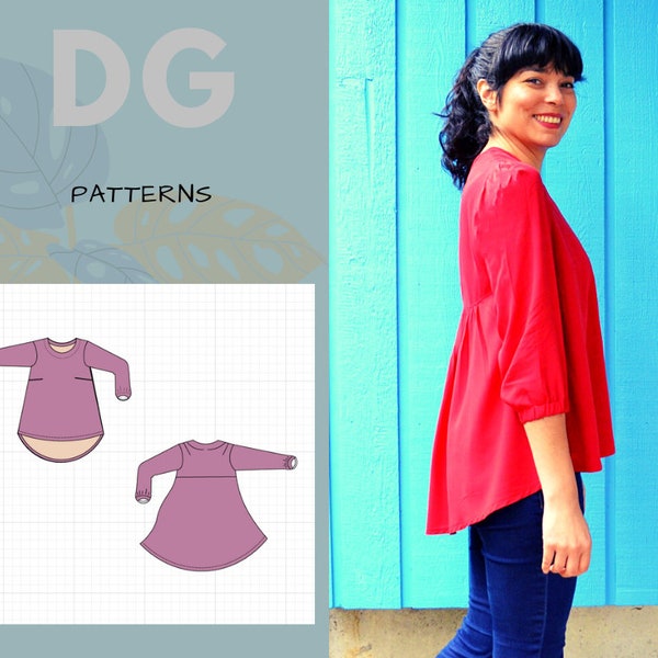 Theodora Blouse PDF sewing pattern and tutorial