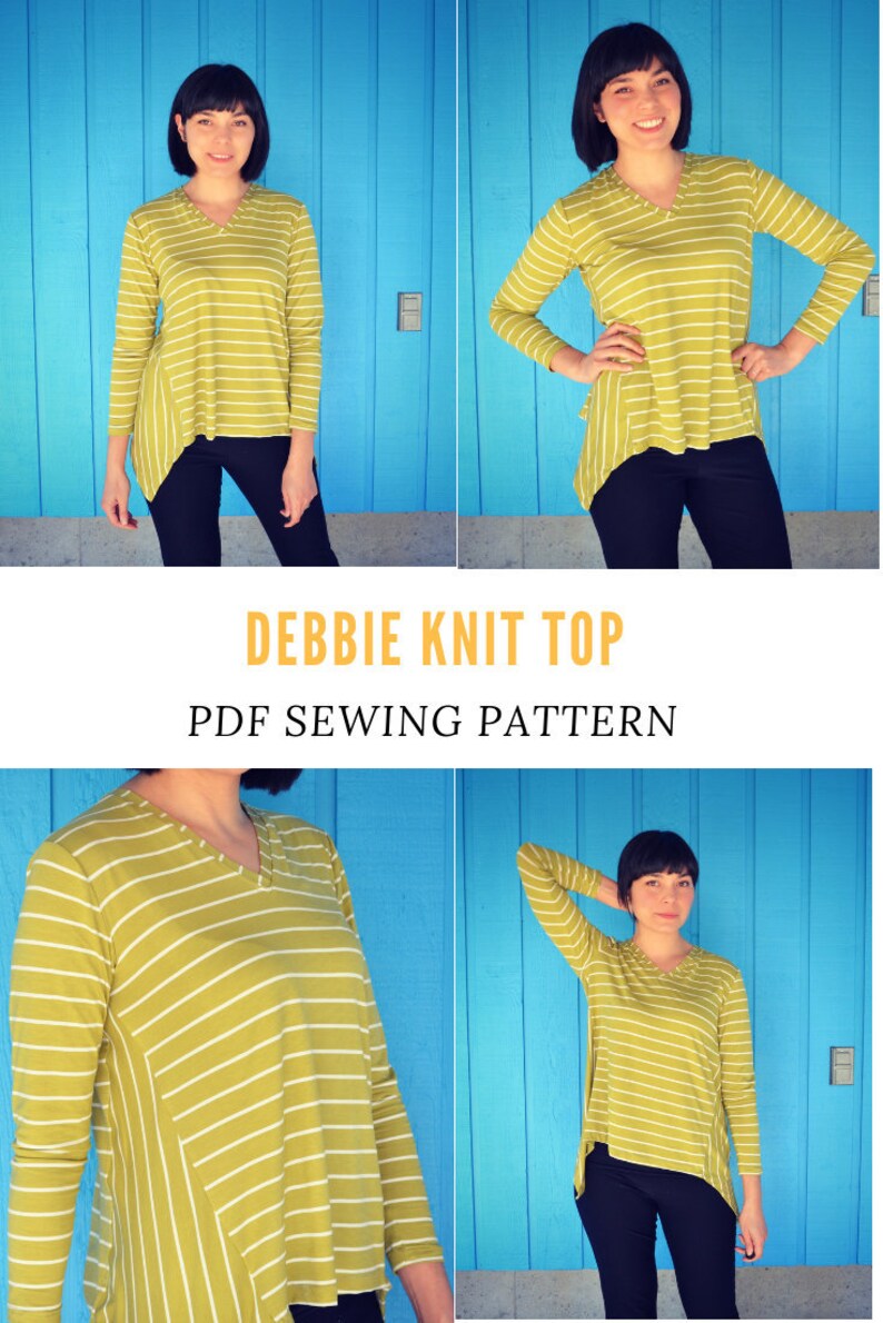 Debbie Knit Top PDF sewing pattern and printable sewing | Etsy