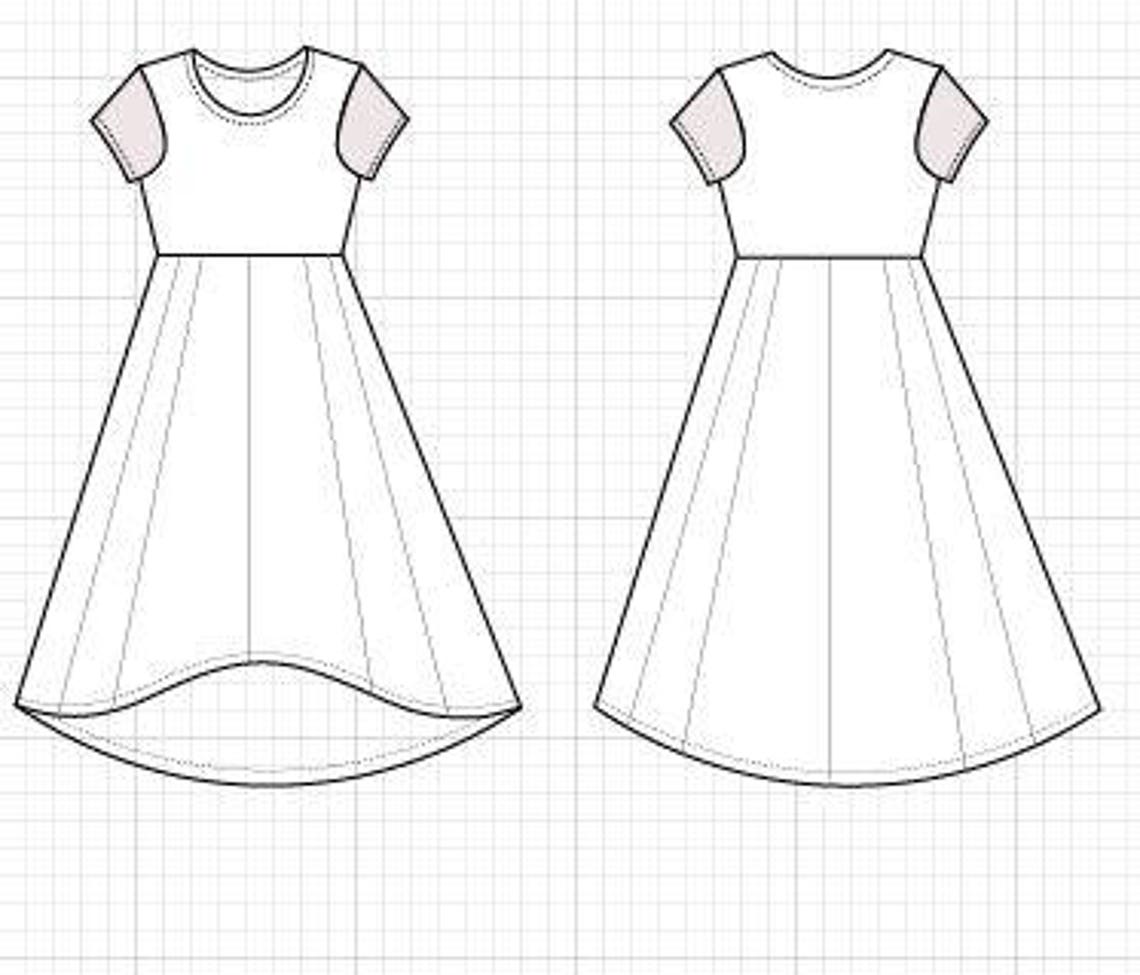 High Low Skater Dress PDF Printable Sewing Pattern and Step by Etsy High Low Skater Dress PDF Printable Sewing Pattern and Step by Etsy