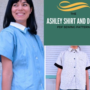 The Ashley Kimono Shirt and Dress PDF pattern: Dress and shirt PDF printable sewing pattern for women. Easy available in sizes 4 to 22 image 1