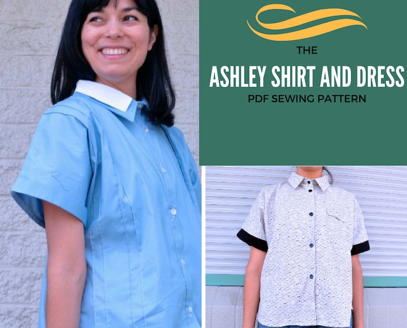 The Ashley Kimono Shirt and Dress PDF pattern: Dress and shirt PDF printable sewing pattern for women. Easy available in sizes 4 to 22 image 1