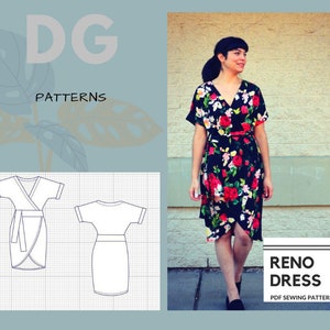 The Reno Dress PDF sewing pattern and step by step sewing tutorial for women image 1