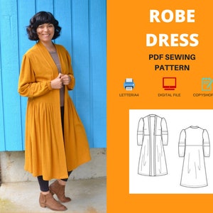Robe Dress for WOMEN PDF Sewing Pattern and Sewing Tutorial - Etsy