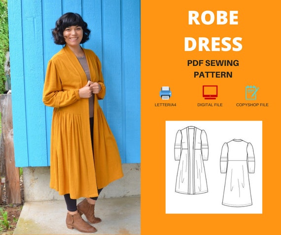 Robe Dress For WOMEN PDF sewing pattern and sewing tutorial | Etsy