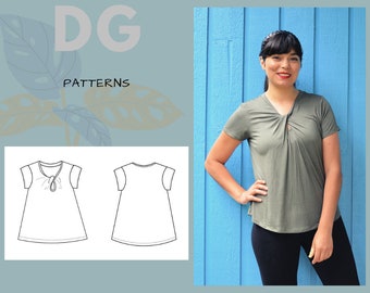 The Ivy Knit Top PDF sewing pattern.  Digital download